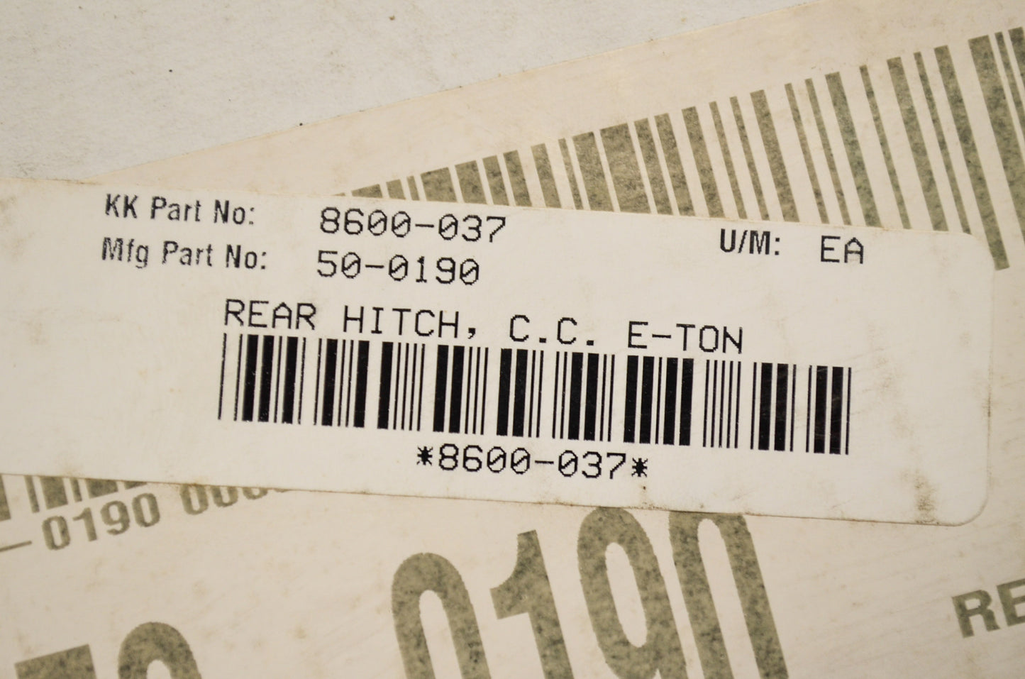 Cycle Country 8600-037, 50-0190 Rear Hitch Kit NOS