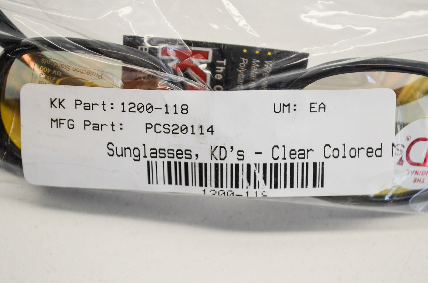 New PCS KD's Sunglasses Clear Colored UV 400 NOS