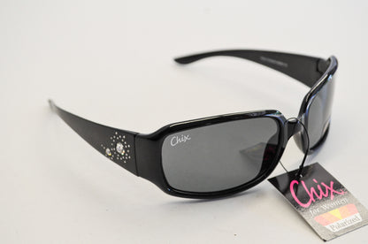 New PCS Chix Starlight Black Polarized Sunglasses UV 400 NOS