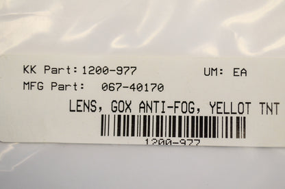New EKS Brand Go-X Anti-Fog Lens Yellow Tint NOS