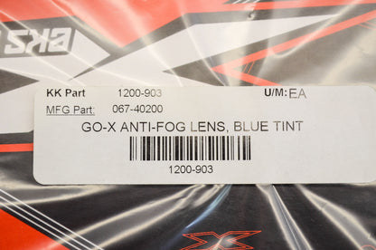New EKS Brand Go-X Anti-Fog Lens Blue Tint NOS