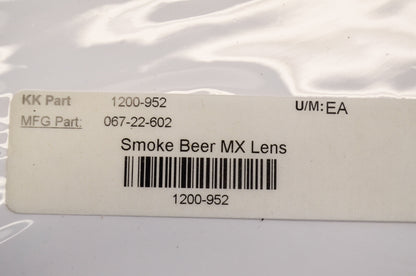 EKS Brand 1200-952, 067-22602, 067-22-602 Smoke Beer MX Lens NOS