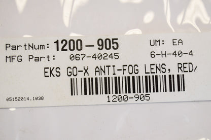 EKS Brand 1200-905, 067-40245 Go-X Anti-Fog Lens Red Mirror NOS