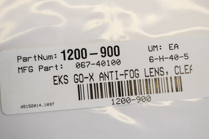New EKS Brand Go-X Anti-Fog Lens Clear NOS