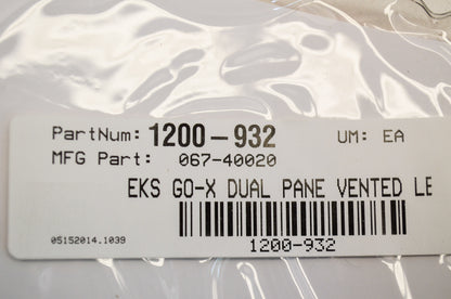 EKS Brand 1200-932, 067-40020 Go-X Dual Pane Vented Lens Yellow NOS