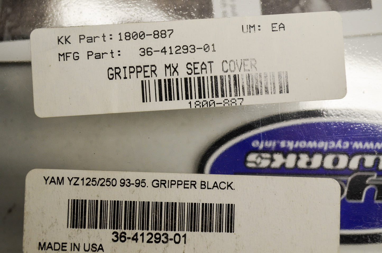 Cycle Works 1800-887, 36-41293-01 Gripper MX Seat Cover Black NOS