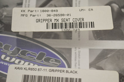 QuadWorks 1800-849, 36-26598-01 Gripper MX Seat Cover Black NOS