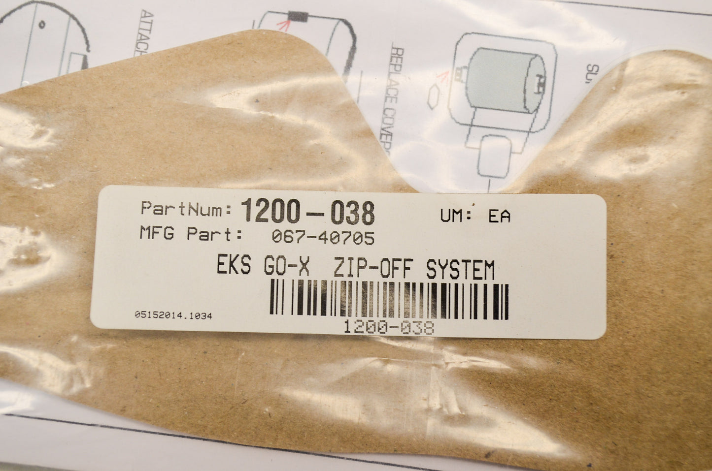 New EKS Brand Go-X Zip-Off System NOS