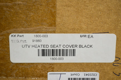 New Kolpin UTV Heated Bucket Seat Cover Black NOS