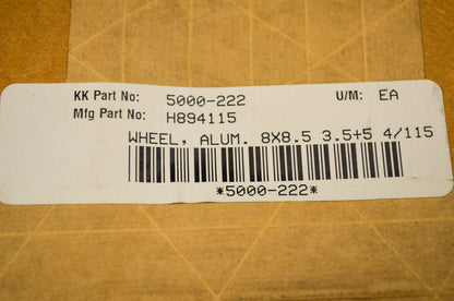 New Industrial Tire Products T-9 Pro Series Wheel Aluminum 8X8.5 NOS