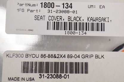 QuadWorks 1800-134, 31-23088-01 ATV Black Vinyl Seat Cover Kawasaki KLF300 Bayou