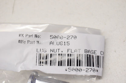 ITP 5000-270, ALUG15 Flat Base Chrome Lug Nuts 10mmx1.25 QTY 2 NOS