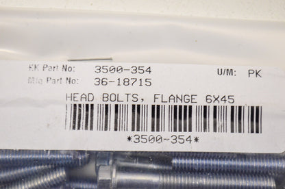 KK 3500-354, 36-18715 Flange Head Bolts 6x45 Qty 25 NOS