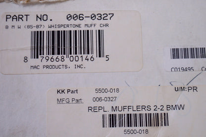 New Whispertone Replacement Muffler NOS