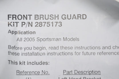 New OEM Polaris 05 Sportsman Front Brush Guard NOS