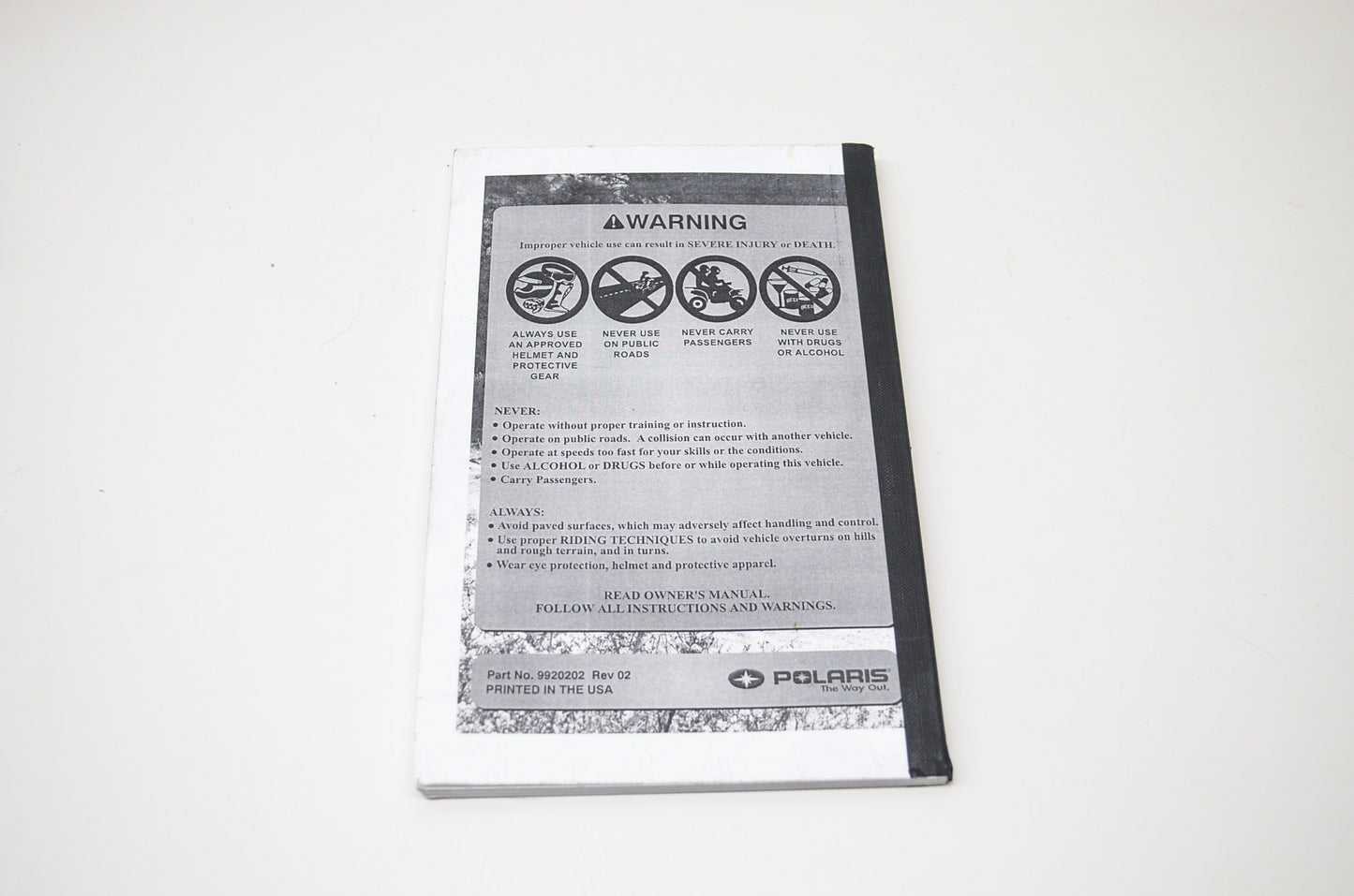 OEM Polaris 9920202 Owner's Manual 06 P30 2X4/4X4 NOS