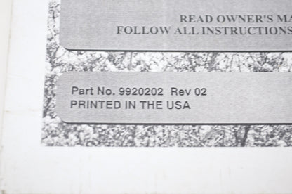 OEM Polaris 9920202 Owner's Manual 06 P30 2X4/4X4 NOS