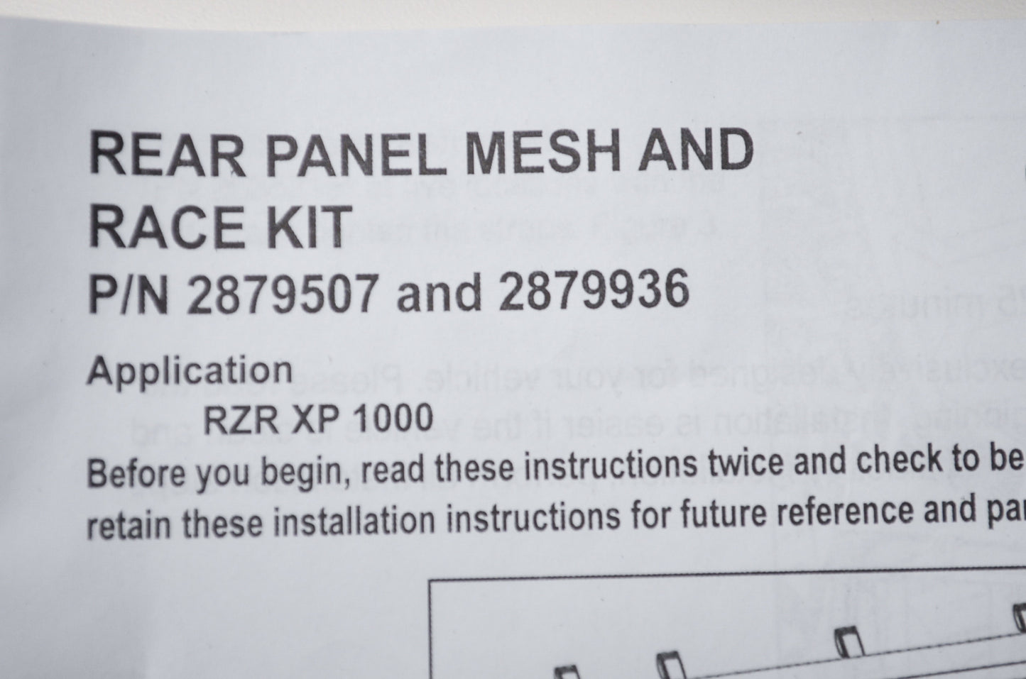 Rear Mesh Panel RZR XP 1000 NOS