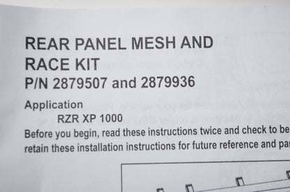 Rear Mesh Panel RZR XP 1000 NOS