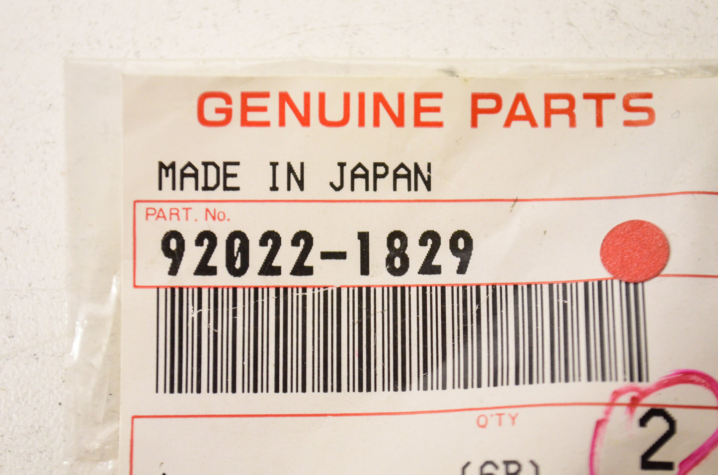 OEM Kawasaki 92022-1829 Washer 10.2X16X1 Qty 2 NOS