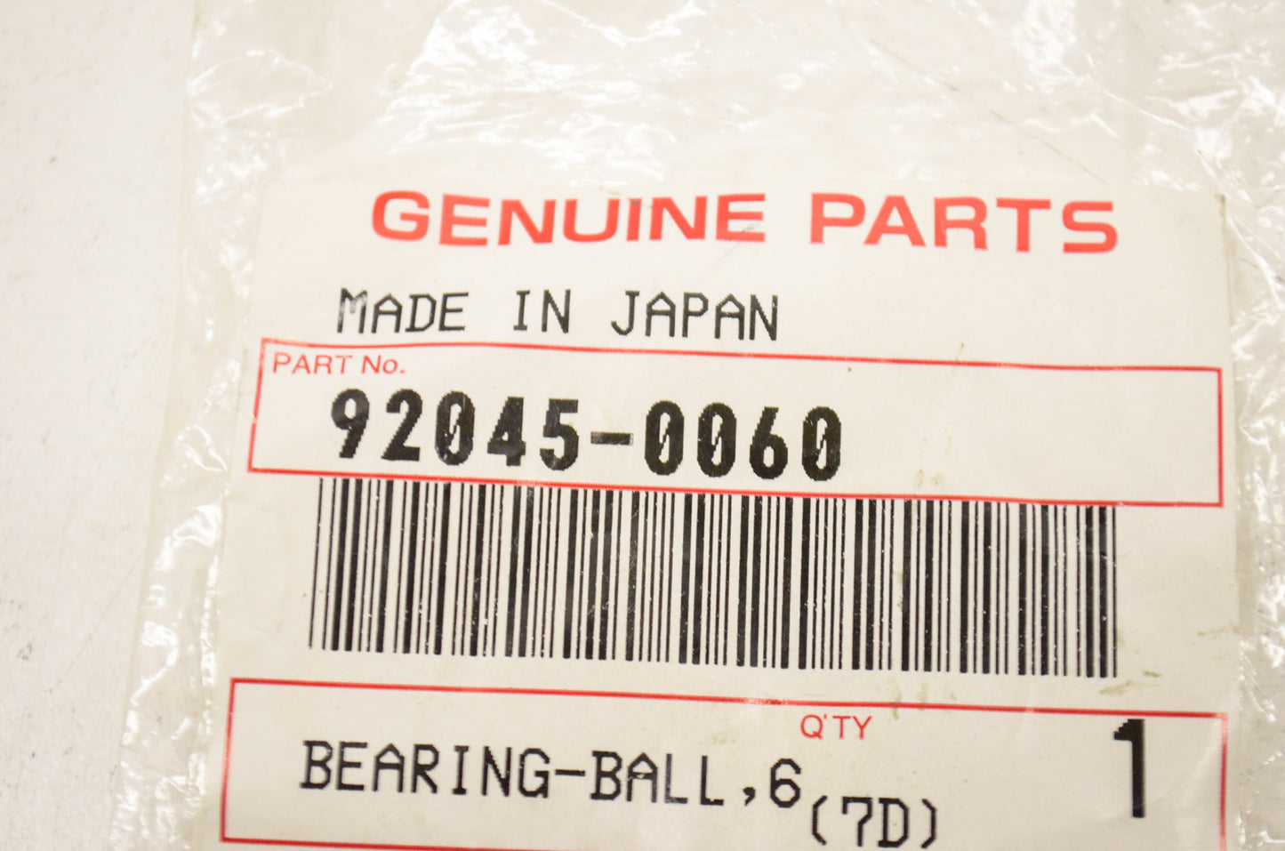OEM Kawasaki 92045-0060 Ball Bearing 608LLU/2 NOS