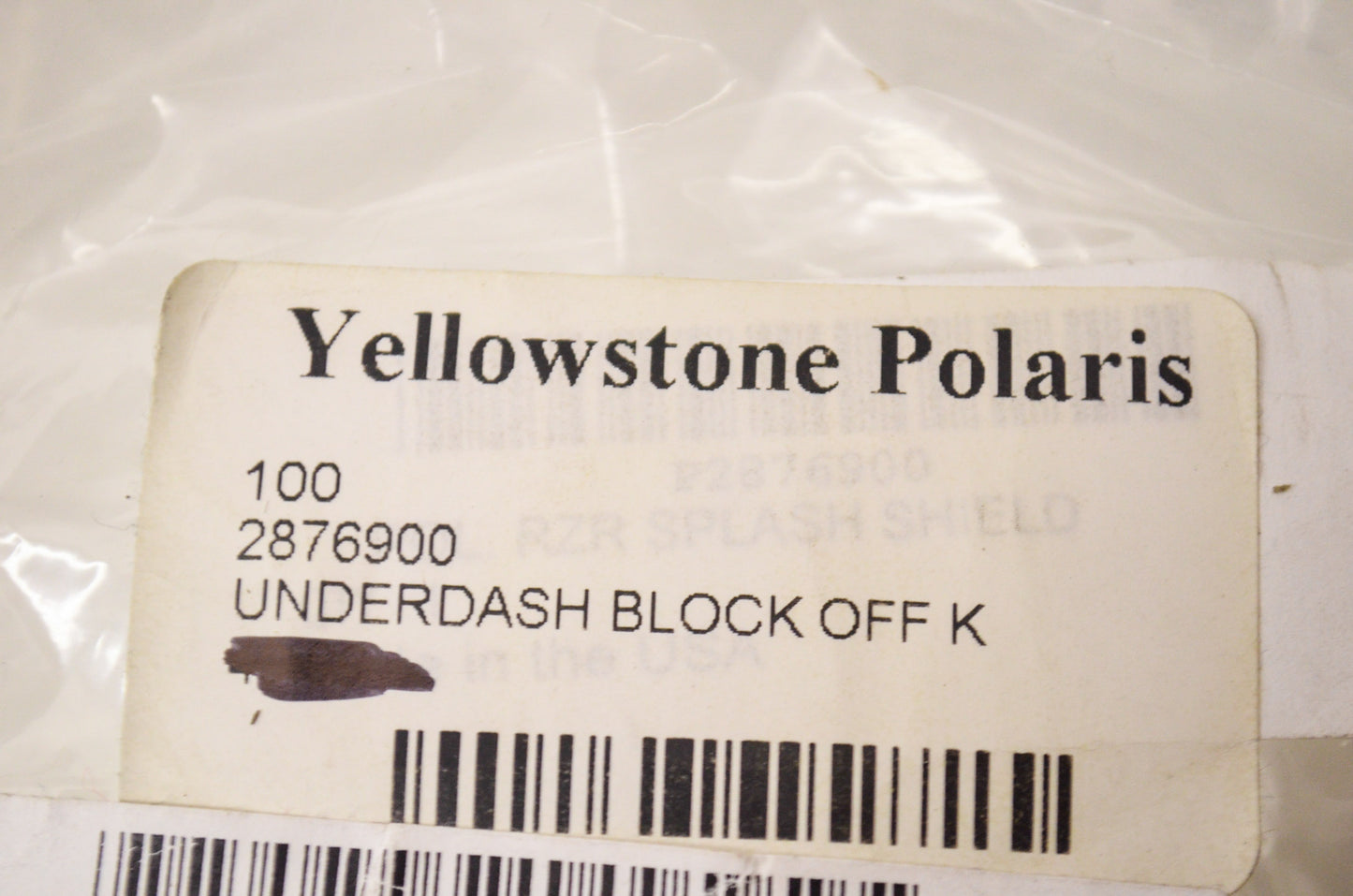 Underdash Blockoff Kit NOS