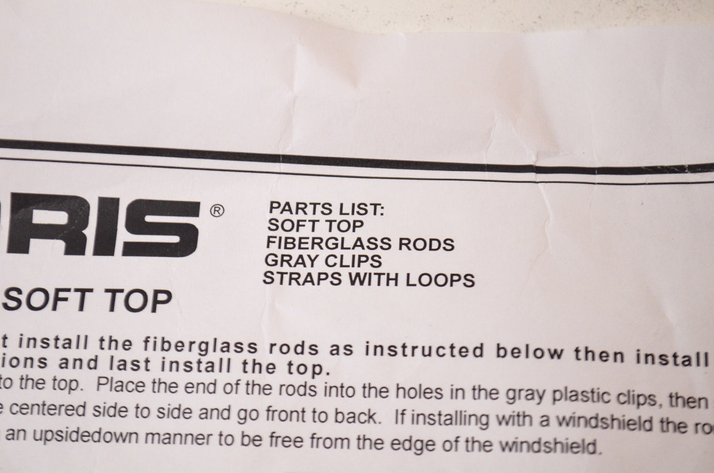 Soft Top Assembly NOS