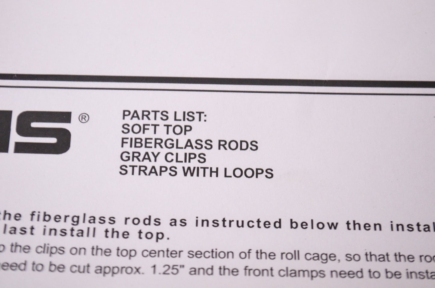 Soft Top Assembly NOS