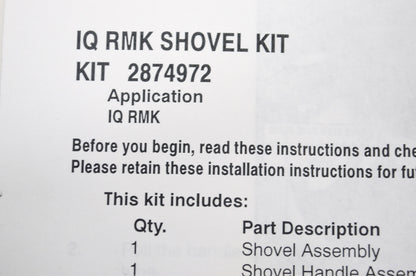 Hardware For IQ Shovel Kit NOS