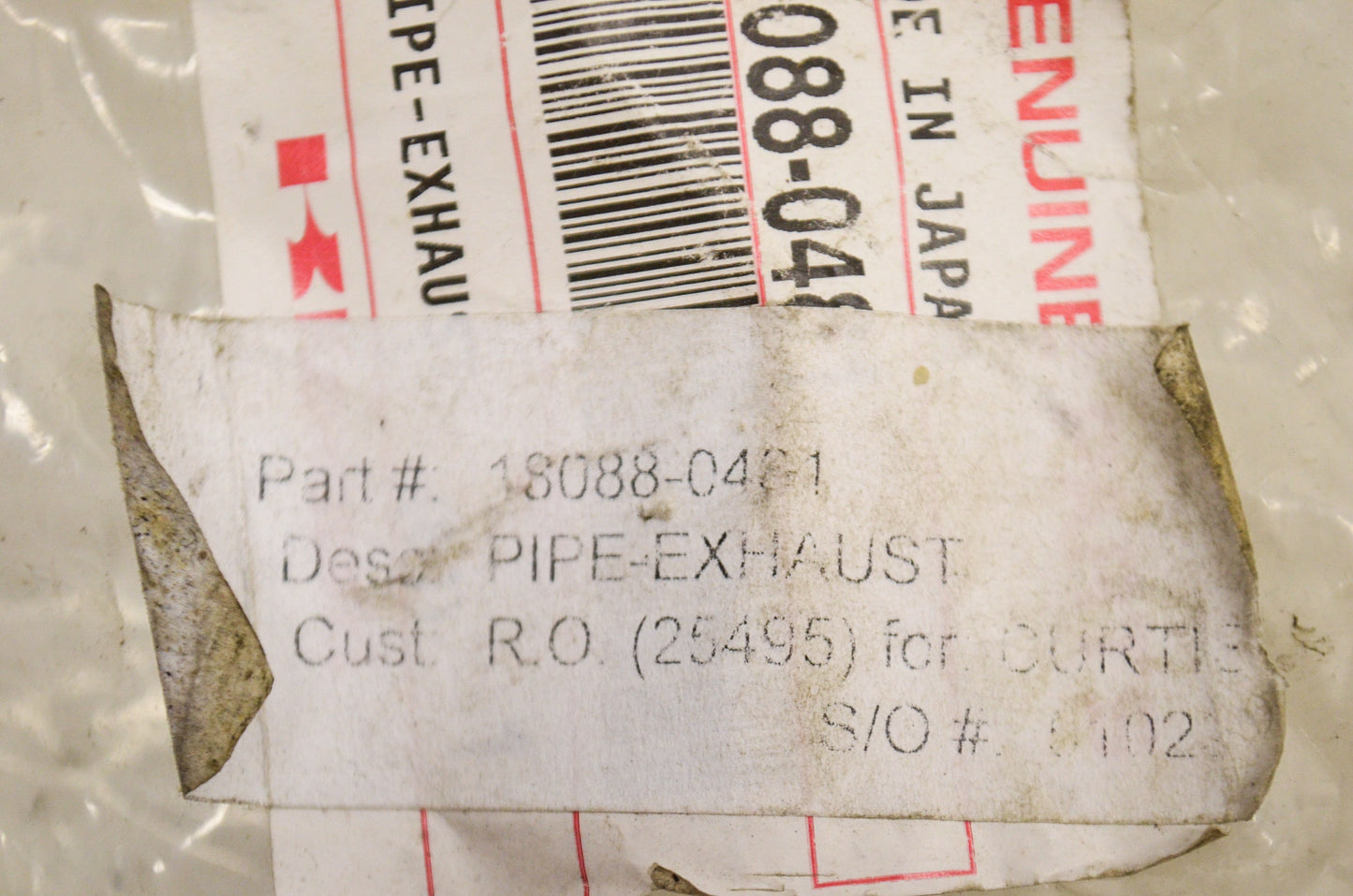 OEM Kawasaki 18088-0481 Exhaust Pipe NOS