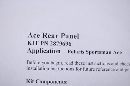 Lock & Ride Poly Rear Panel NOS