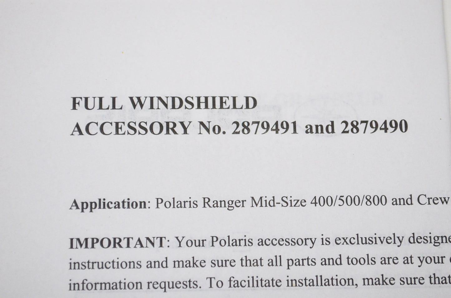 Full Poly Windshield Ranger NOS