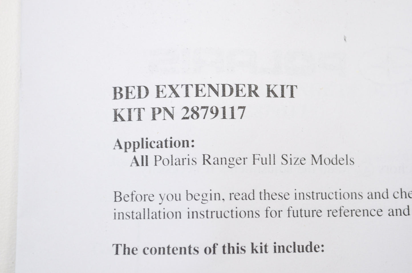Lock & Ride Bed Extender/Divider Ranger NOS