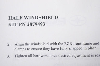 New OEM Polaris RZR Lock & Ride Half Windshield NOS
