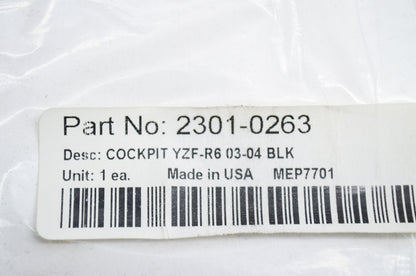 Memphis Shades 2301-0263 Black Cockpit 03-06 YZF-R6 NOS