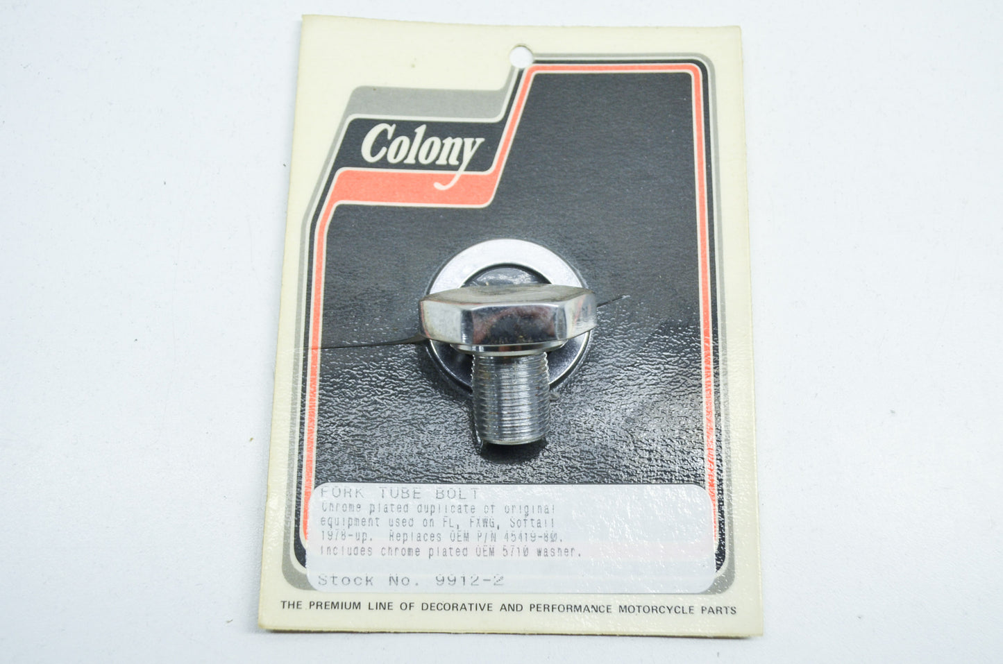 V-Twin 9912-2, 45419-80 Fork Top Tube Plug Flat Chrome NOS