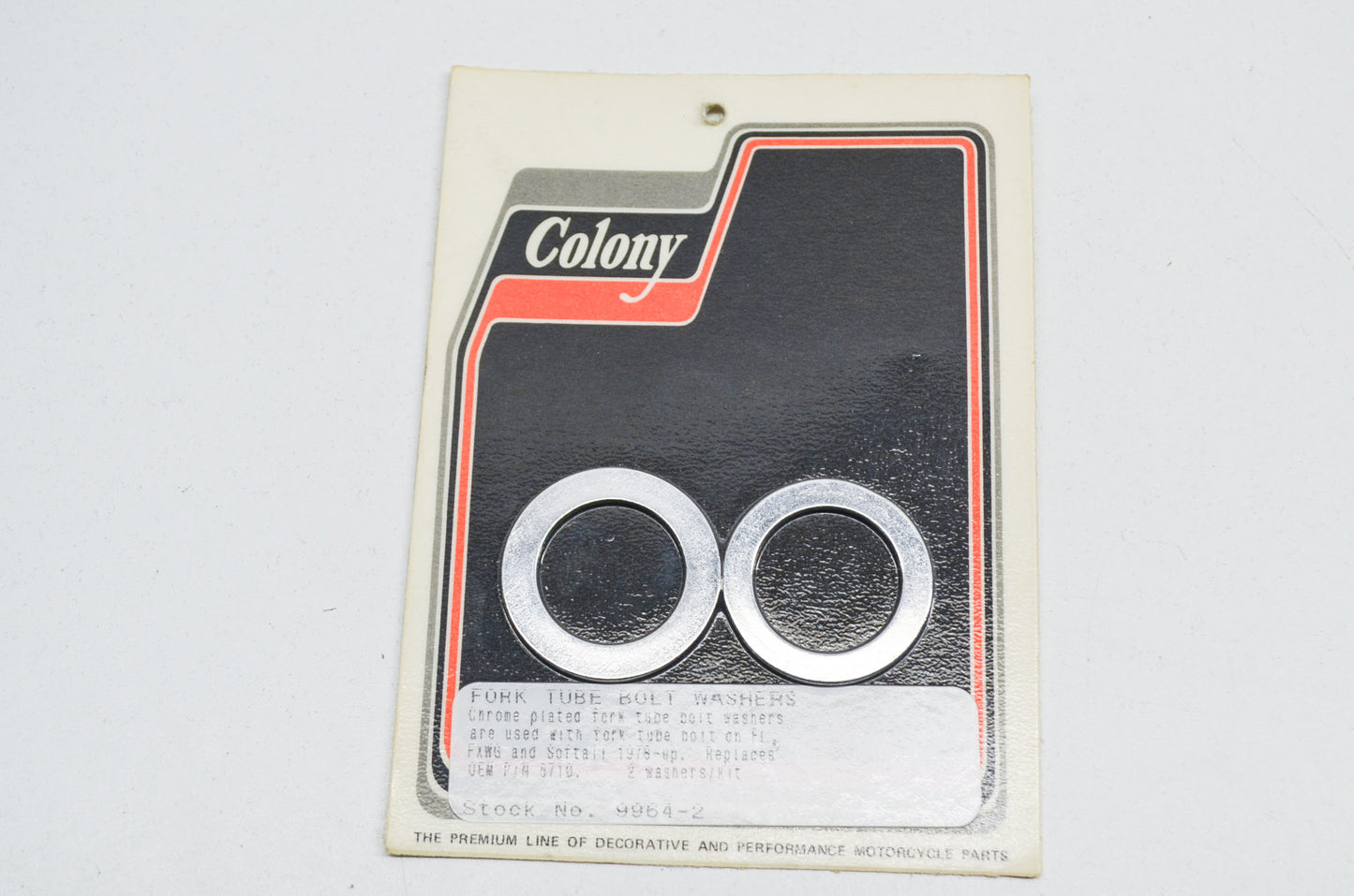 New V-Twin Fork Tube Plug Chrome Washer Qty 2 FL FXWG NOS