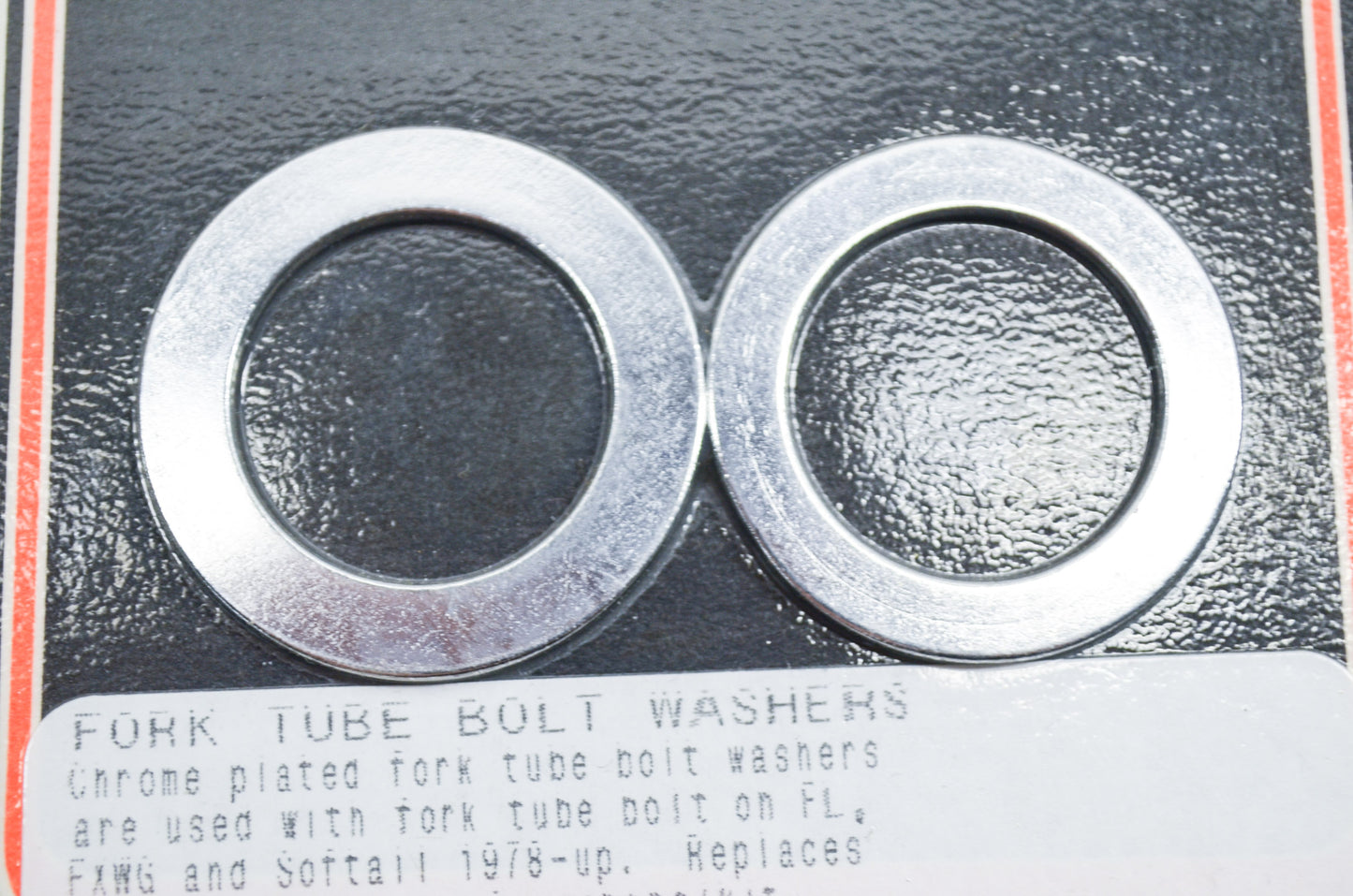 New V-Twin Fork Tube Plug Chrome Washer Qty 2 FL FXWG NOS
