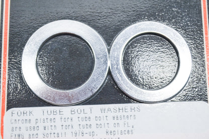 New V-Twin Fork Tube Plug Chrome Washer Qty 2 FL FXWG NOS
