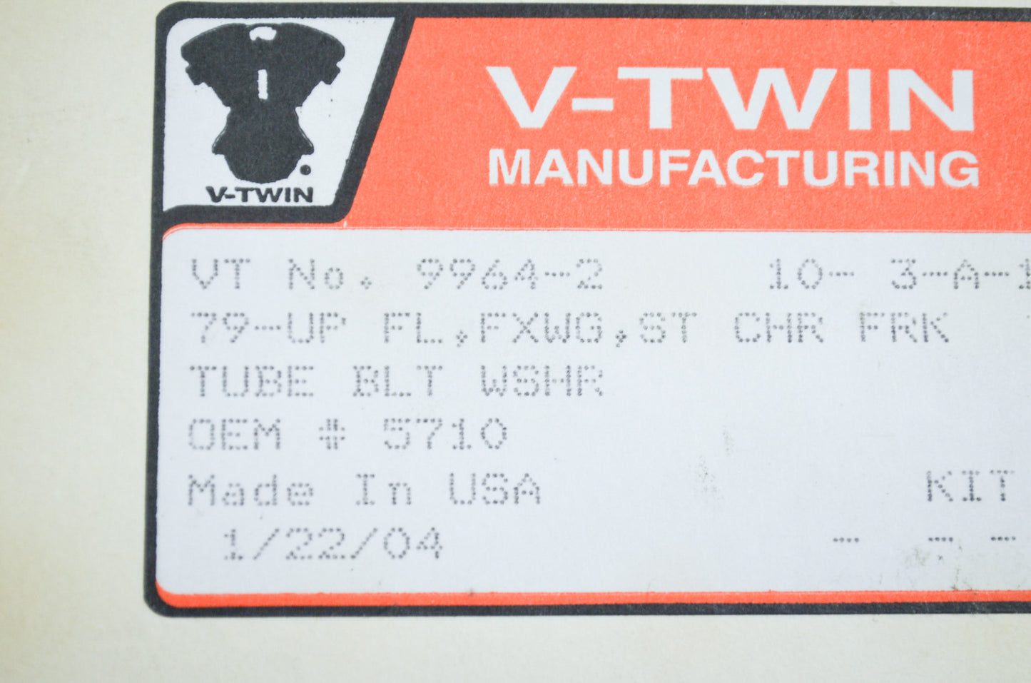New V-Twin Fork Tube Plug Chrome Washer Qty 2 FL FXWG NOS