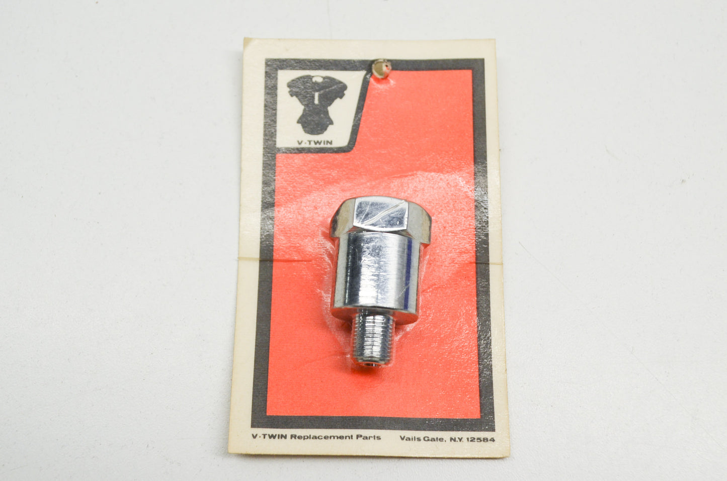New V-Twin Oil pressure Gauge Fitting Chrome NOS