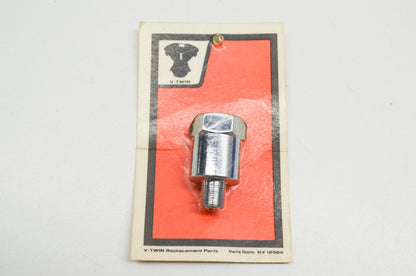 New V-Twin Oil pressure Gauge Fitting Chrome NOS