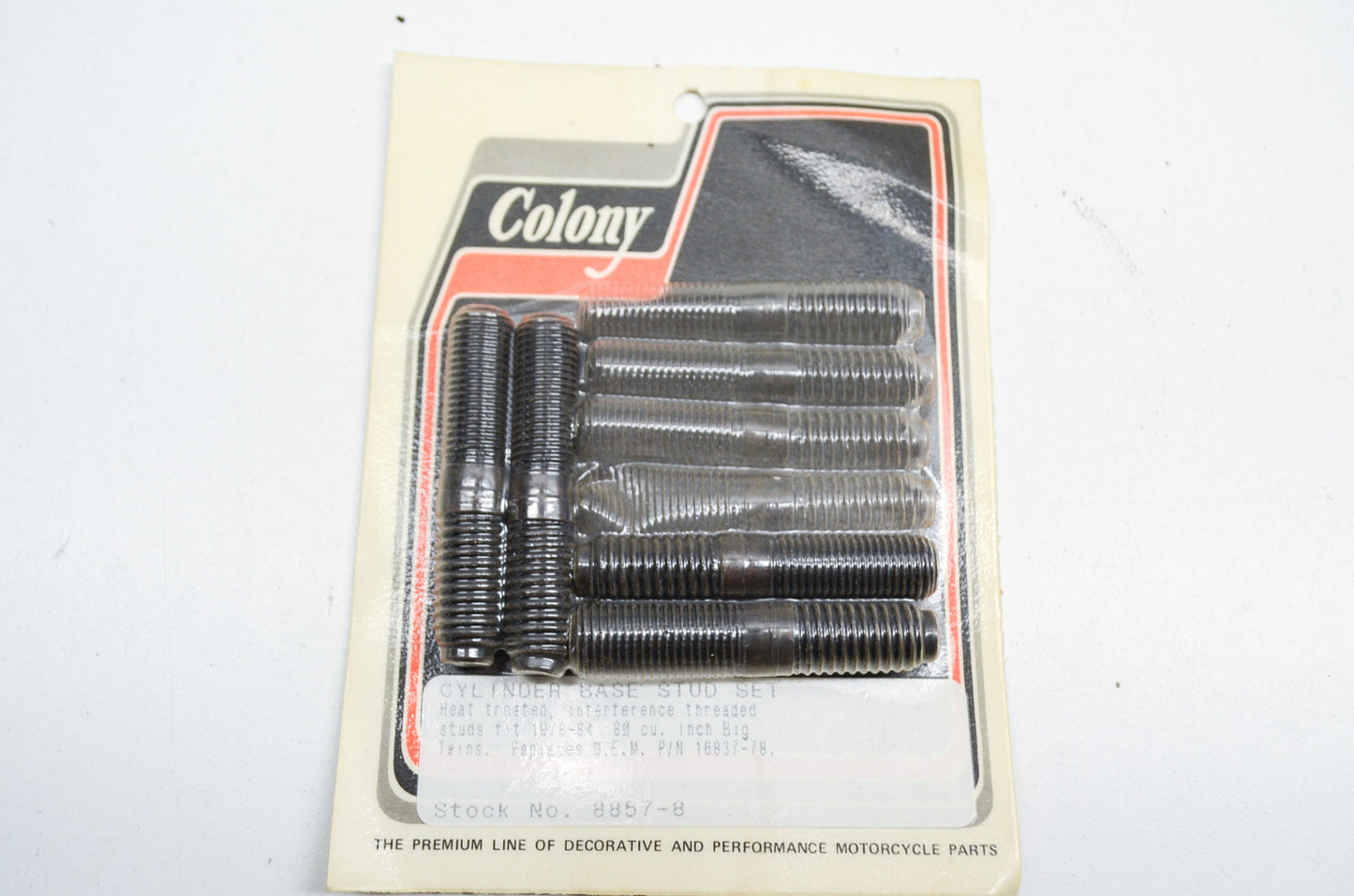 New V-Twin Colony Cylinder Base Stud Qty 4 NOS