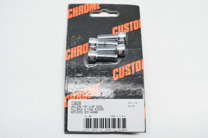 New Custom Chrome Top Clamp Screw Qty 4 NOS