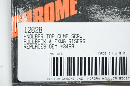 New Custom Chrome Top Clamp Screw Qty 4 NOS