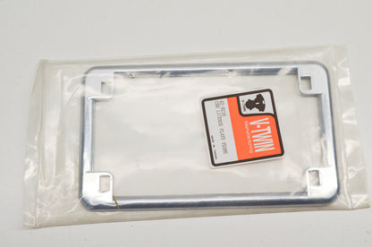New V-Twin License Plate Frame Chrome NOS