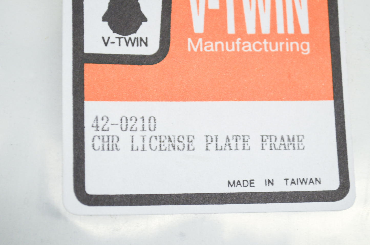 New V-Twin License Plate Frame Chrome NOS