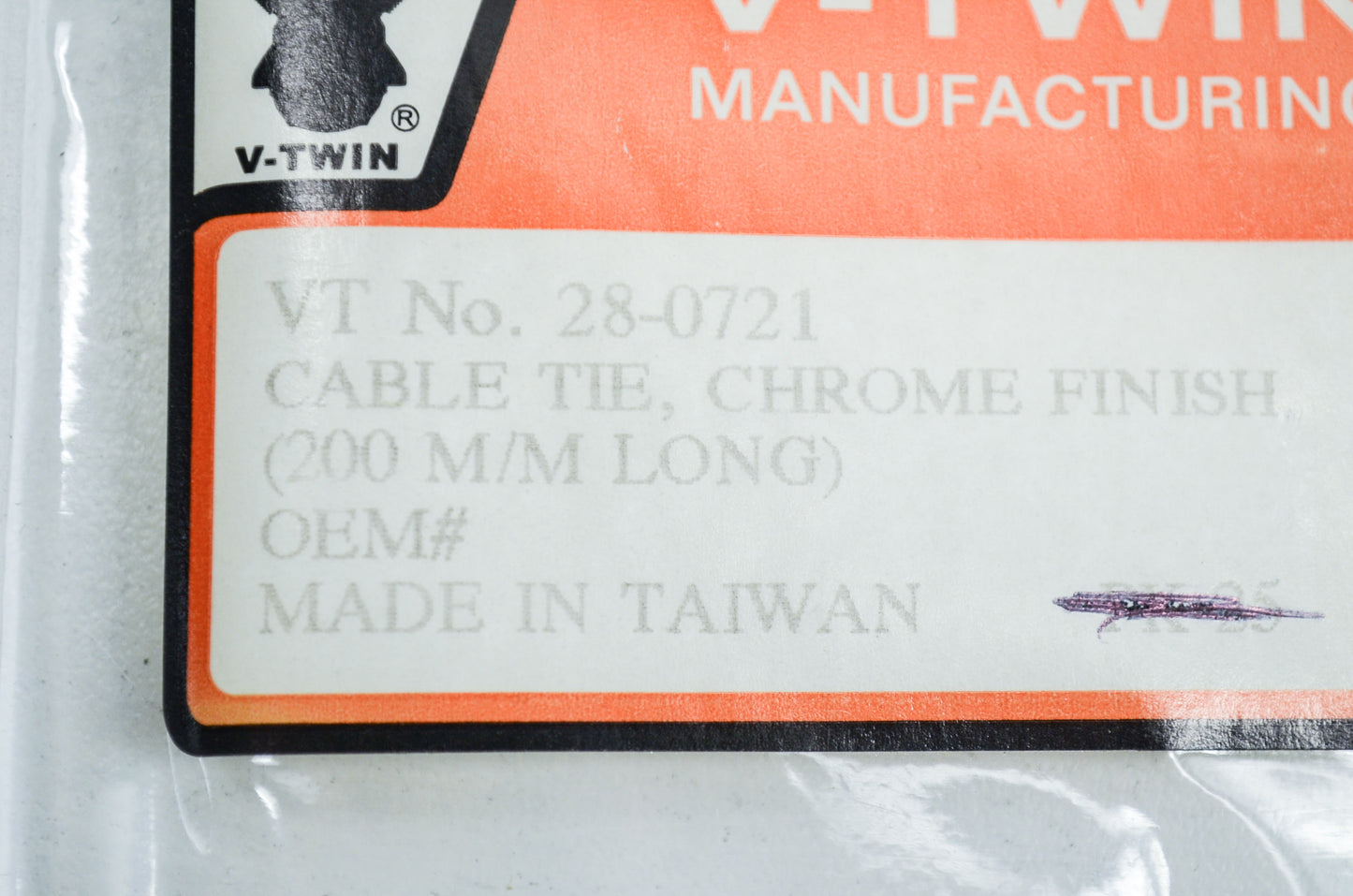 V-Twin Chrome Zip Ties 7' Long Qty 18 NOS