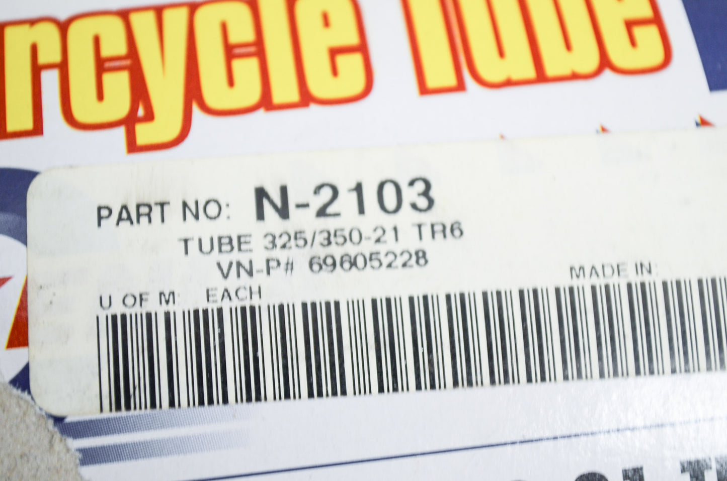 New Kenda 3.25/3.50-21 TR6 Motorcycle Tube NOS