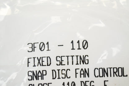 New White Rodgers Snap Disc Fan Control NOS